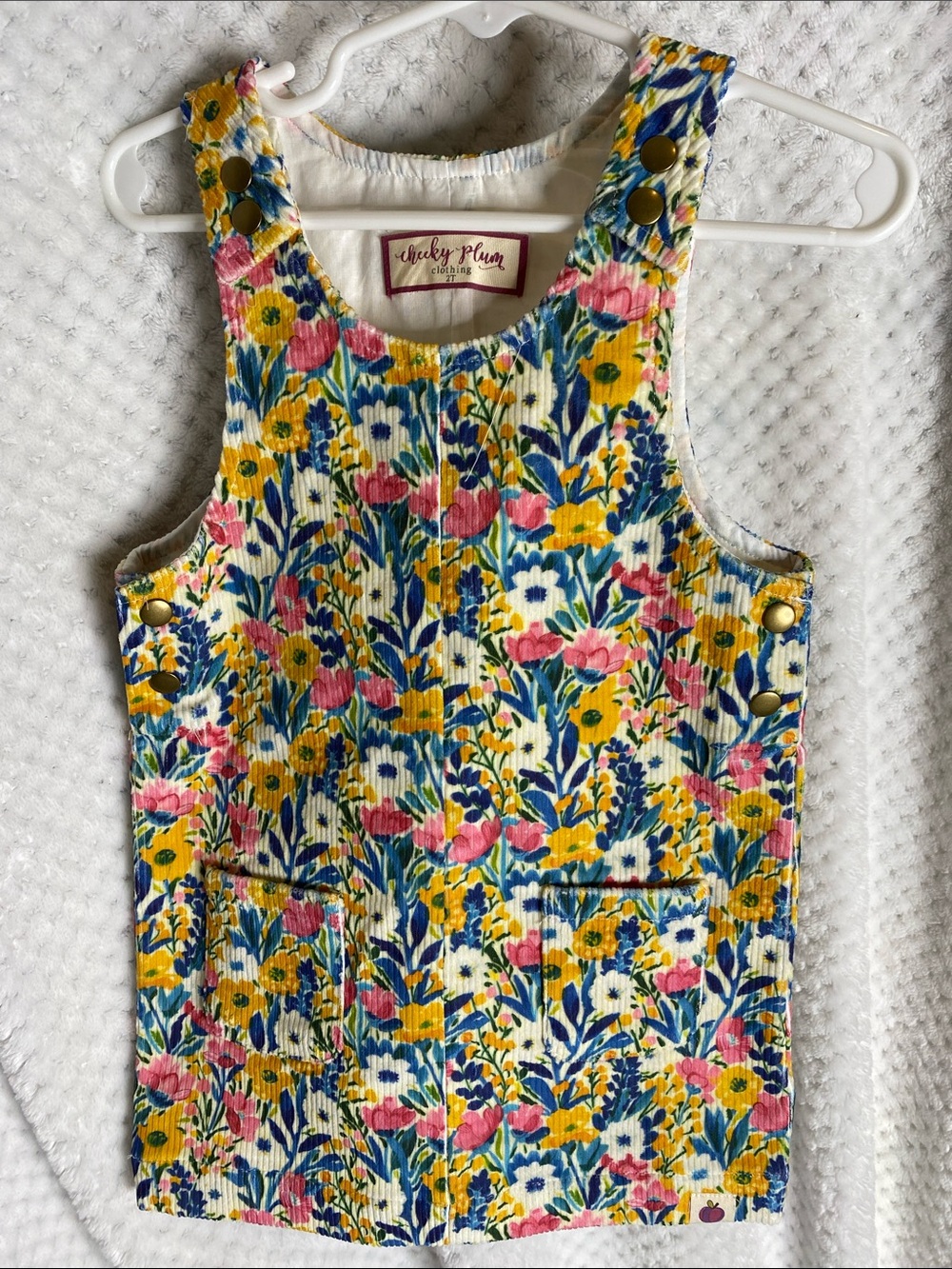 Cheeky Plum Girls' Floral Corduroy Jumper